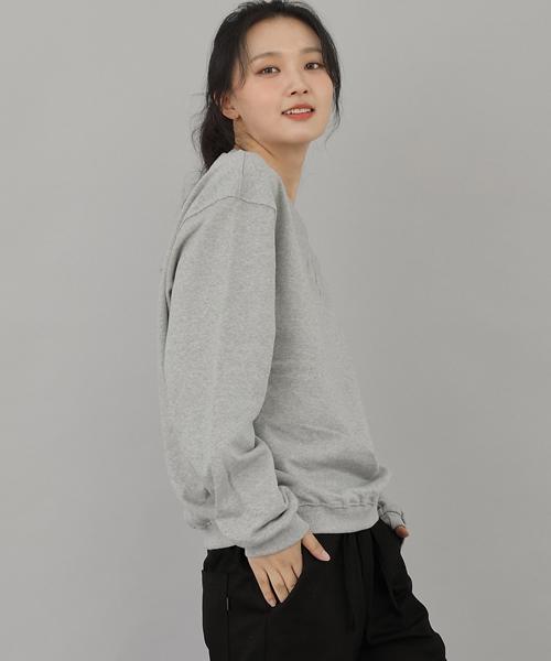 Seinteukeulu Bold V-Neck Sweatshirt Bvn-801 Gray