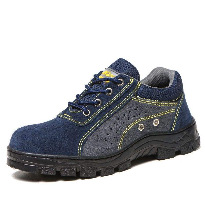 Labor insurance shoes men's steel head anti-smashing and anti-piercing belt steel plate wear-resistant and breathable construction site work four seas