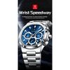 POEDAGAR Business Man Wristwatch Date Chronograph Waterproof Luminous Luxury Watch Stainless Steel Quartz Watches Male