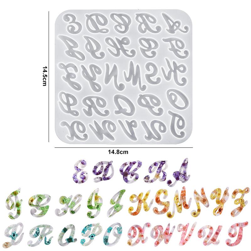 Alphabet Harz Silikonform Harz Buchstaben Zahlen Formen Alphabet Schlüsselanhänger Formen für DIY Schlüsselanhänger Schmuck Anhänger Herstellung