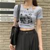 Short Short Sleeve T-Shirt Women's Summer New American Retro Slim Mind Machine Hollow Spice Girl Ins Trend Top