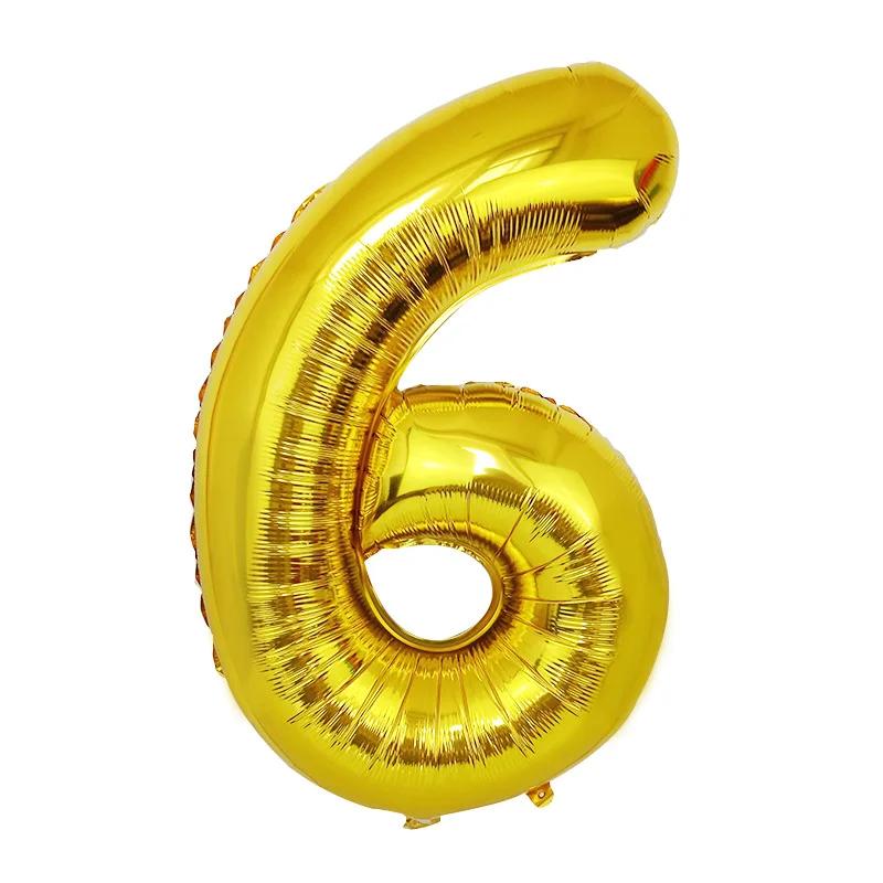 1 Pcs, Large Golden Balloon Number, Birthday Party Decoration Scene Aluminum Film Balloon