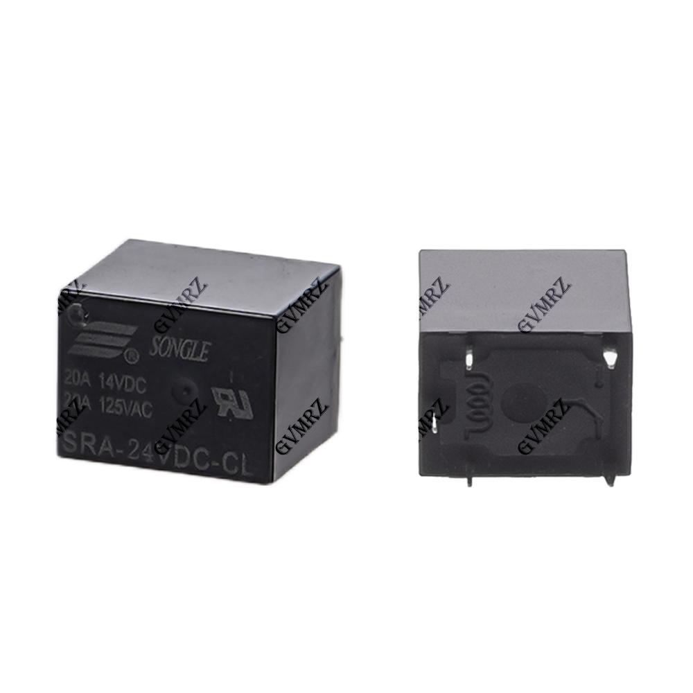 5PCS 4Pin 5Pin Relay PCB Type Black Automobile Relay SRA-05VDC-AL SRA-12VDC-CL SRA-24VDC-CL 5V 12V 24V 20A DC Power Relays 5