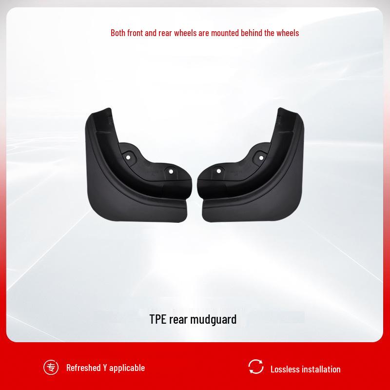 Tesla Model Y/3 Refresh Mudguards: Punch-Free TPE Front & Rear Wheel Mudflaps