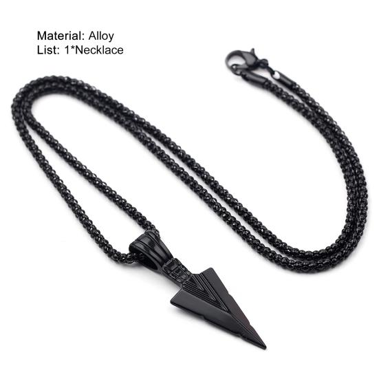 Arrowhead Pendant Men Necklace Vintage Alloy Chain Spearpoint Necklace Fashion Accessories