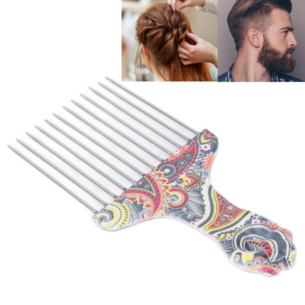 2PCS Stainless Steel Afro Hair Comb Professional Grade Wide Tooth Comb Hair Pick Combs Curly Hair