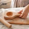 Kitchen Gadgets for Dumplings Wooden Bun Mold with Handle, Manual Press Baozi Maker Mold, Easy Pierogi DIY Ravioli Pastry Presser Flower Edges Stuffed