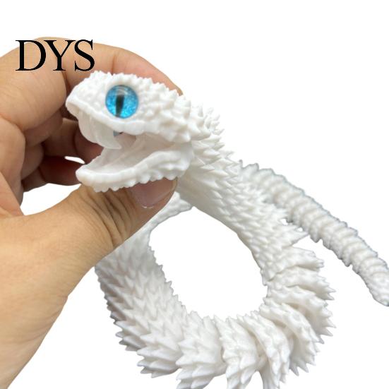Imaginative Play Animals 3D Printed Snake Articulated Toy, Flexible Jointed Serpent Figurine, Realistic Animal Figurines Fidget Stress Reliever