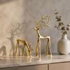 Indoor Festive Ornaments Christmas Reindeer Statue, Small Deer Sculpture Figurine, Modern Elegant Office Desk Decorations Holiday Decor for Tabletop,