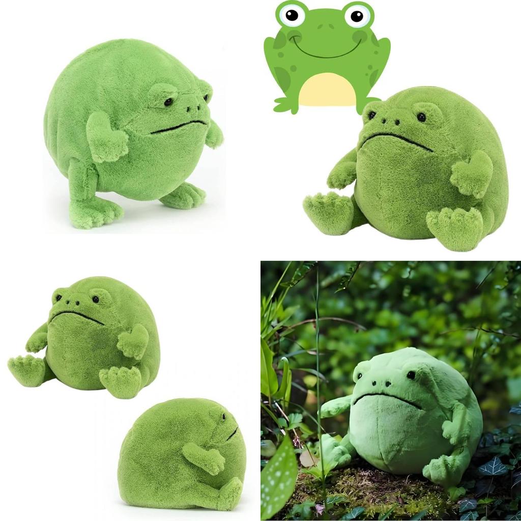 Adorable Ricky Rain Frog Plush Toy Soft Cartoon Frog Doll For Kids 30x25x20cm