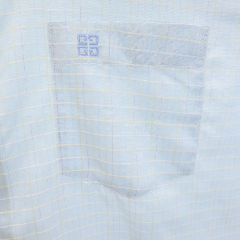 GIVENCHY gentleman Check Pattern Long sleeve shirt Blue GENTLEMAN PARIS Men's Used