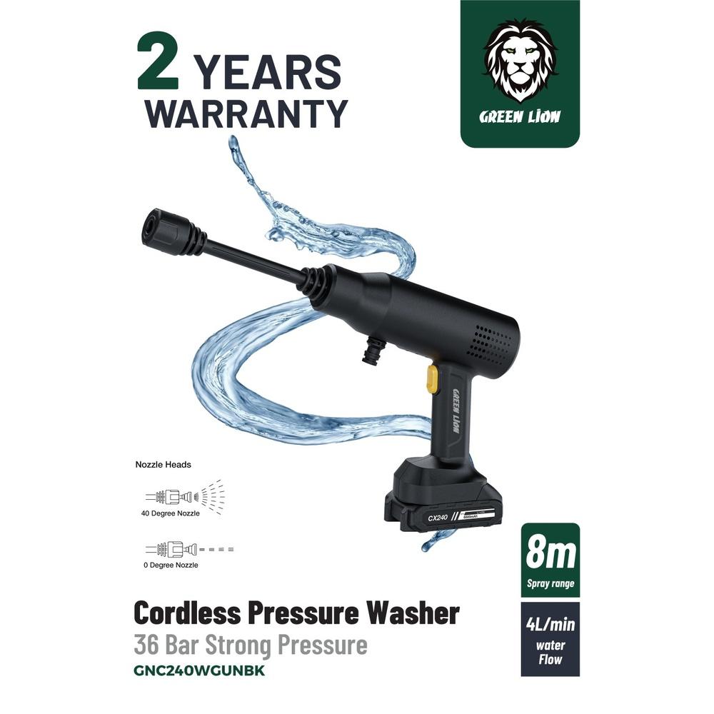 

Cordless Portable Pressure Washer 240W / High Pressure Car Wash / Effortless Cleaning / Detachable Battery / 8m Spray Range /4L/min Water