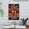 2D Flach, 1 Stück "Stolze Schwester eines Seniors 2026" Basketball Aluminiumschild - 8"x12" Orange Abschlussdekoration, Basketball & Abschlusskappe Wandkunst, Perfekt für