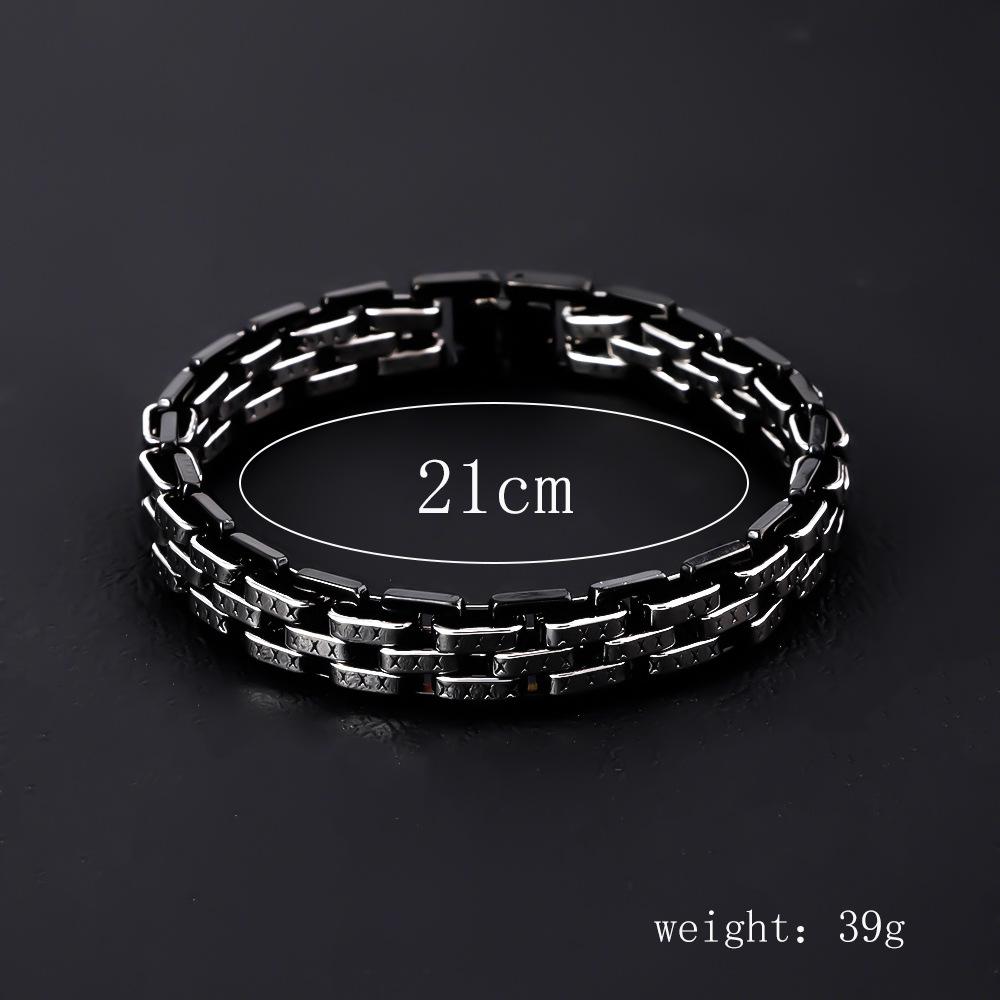 

Браслет мужской из нержавеющей стали простой властный панк с высоким чувством кубинский из титановой стали мужские украшения 21CM