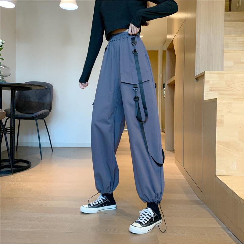 Pantaloni cargo di moda Donna Pantaloni a vita alta Nero Coreano a vita  alta e sottile casual versatile pantaloni casual a nove punti acquista in  modo economico — spedizione gratuita, recensioni reali