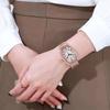 Fashion, Full Diamond Wine Barrel Type Digital Scale Steel Belt Versatile Quartz Watch Women