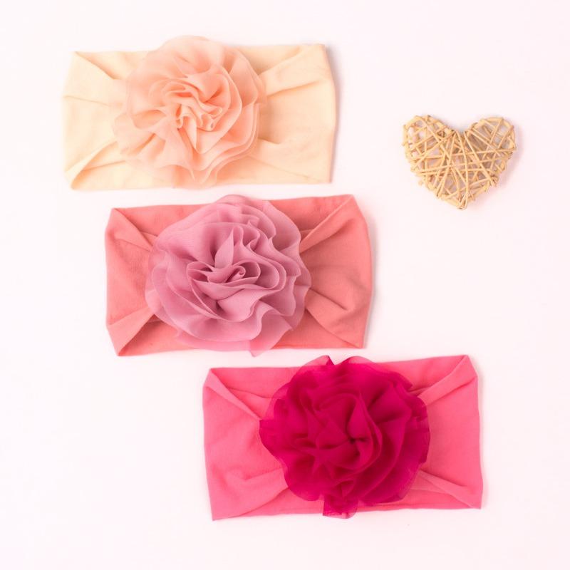 New cute and comfortable flower children's jewelry, soft solid color baby fontanelle headband, baby headband