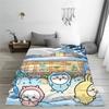 Warm Soft BlanketGirls Boys Decorative Chiikawa Snow Christmas Throw Blanket  Flannel Bedspread For Couch Bed Novelty  Bed Cover