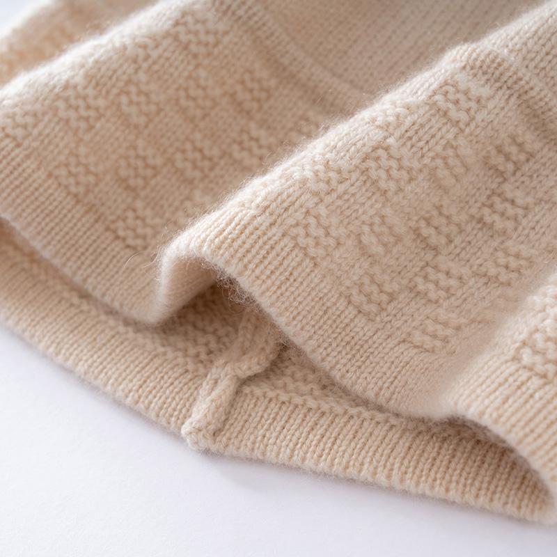 High Quality 100% Cashmere Knitted Hats Winter Warm Adult Women Beanie Fashion Solid Jacquard Hedging Caps
