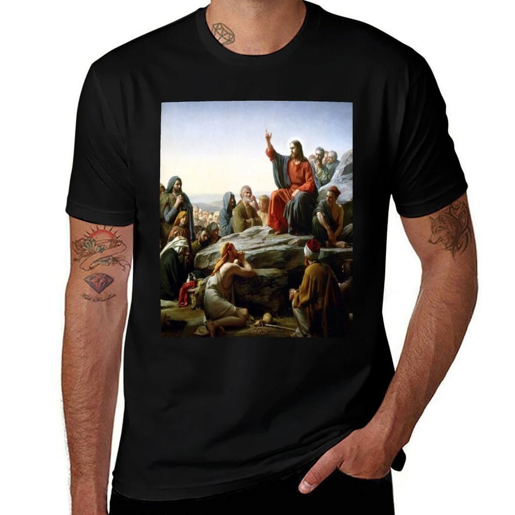 Carl Heinrich Blochs The Sermon On the Mount TShirt Basic Solid Color Casual Tee Shirt