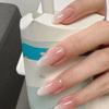 24Pcs Long Almond Press On Nails With Gold Bow And Cherry Pattern Artificial Nail Tips
