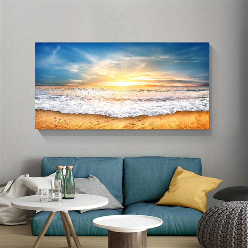 Landscape Beach Sunset Canvas Painting Nature Ocean Cloud Posters and Prints Wall Art Pictures Living Room Home Decor No Frame