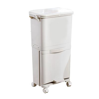 Dry Wet Sorting Garbage Cans Large Capacity Movable Heightened Dry Wet Classification Trash Can for