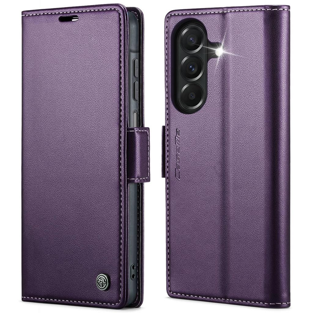 Magnetic Wallet Case for Samsung Galaxy A27, PU Leather Flip Cover, RFID Blocking Card Holder, Kickstand, Shockproof Slim Case
