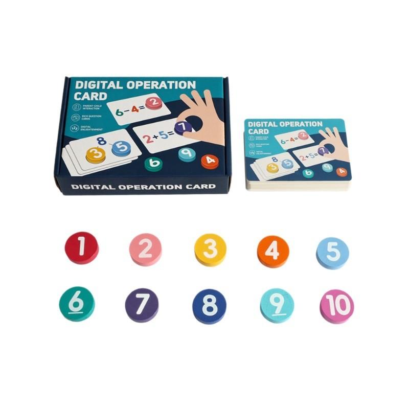 

Деревянные карточки для изучения математики для детей с примерами на сложение и вычитание, развивающие игрушки для раннего образования