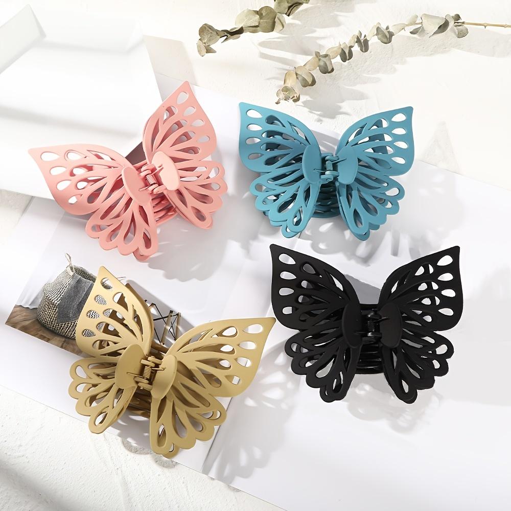 1pc Large Hollow Out Butterfly Hair Clip Elegant Bohemian Matte Hairpin with Intricate Cut-Out Design Secure Clip for Women Updos Parties Weddings