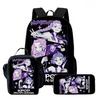 School Season Kpop Demon Hunters Student School Bag Girls Large Capacity Middle School Student Backpack Three-Piece Set