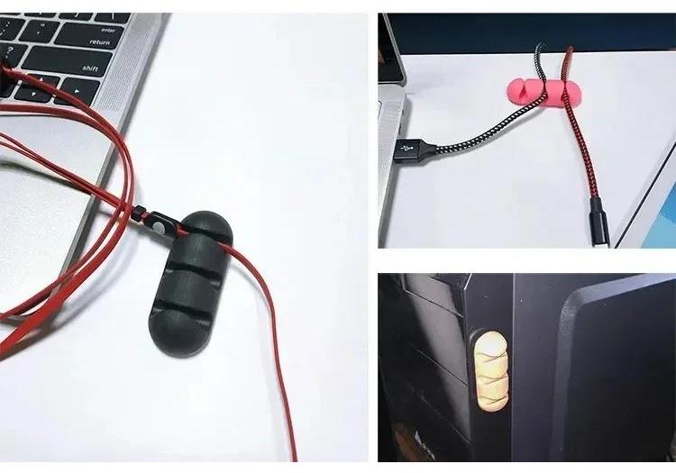 Mouse Wire Organizer Management Wire Holder Flexible USB Cable Winder Tidy Silicone Clips For Mouse Keyboard Earphones Protector