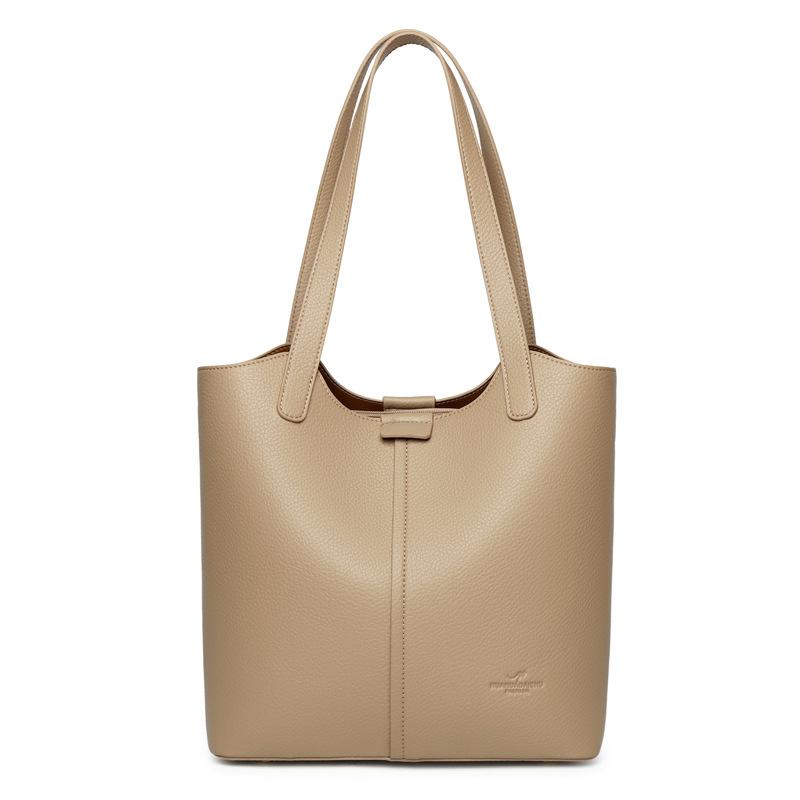 Women's New Simple and Atmospheric Soft Leather Shoulder Tote Bag with Large Capacity and Temperament for Commuting Crossbody Women's Bag