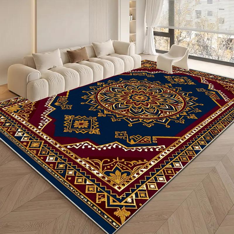 RAKKS Morocco Medallion Large Area Rug, Non-Slip Carpet for Living Room & Bedroom Kitchen, Door Mat, Sofa Bedside Mat Home Decor