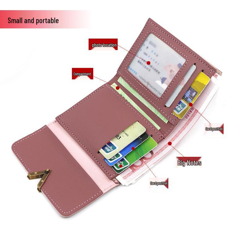 Korean Style Women's Short Wallet: Large Capacity Coin Purse & Card Holder