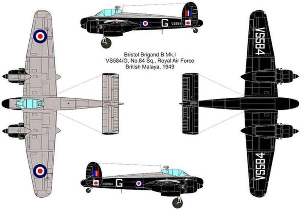 VALOM British Bristol Brigand 8th Plastic Model Kit CV14433 1/144 B.Mk.1 Twin-Engine Bomber, Squadron,