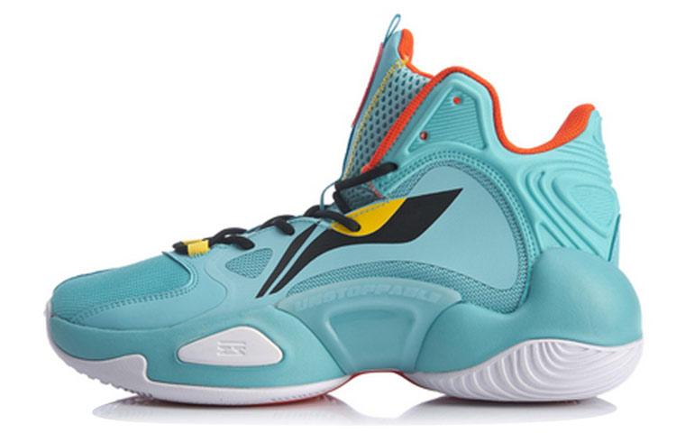 Li Ning Power 6 V2 Амортизирующие Скользкие Средневысокие Баскетбольные Кроссовки Мужские Синие ABAQ005-2 43