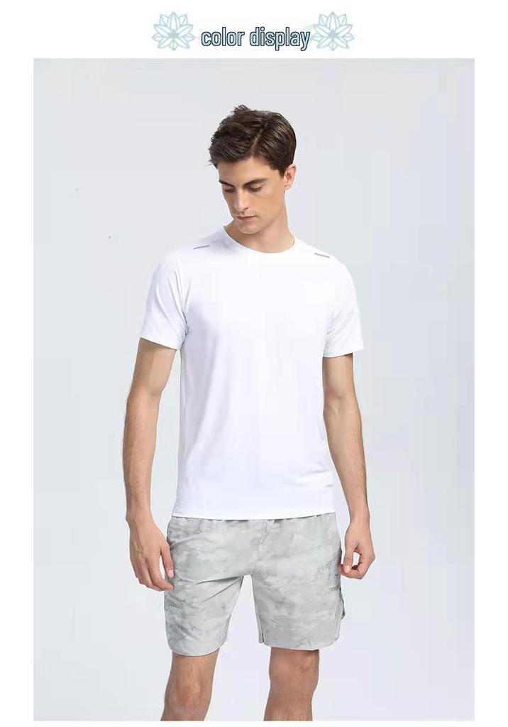 2024 Men's Quick-Dry Breathable Running T-Shirt - Round Neck, Short-Sleeved Fitness Top