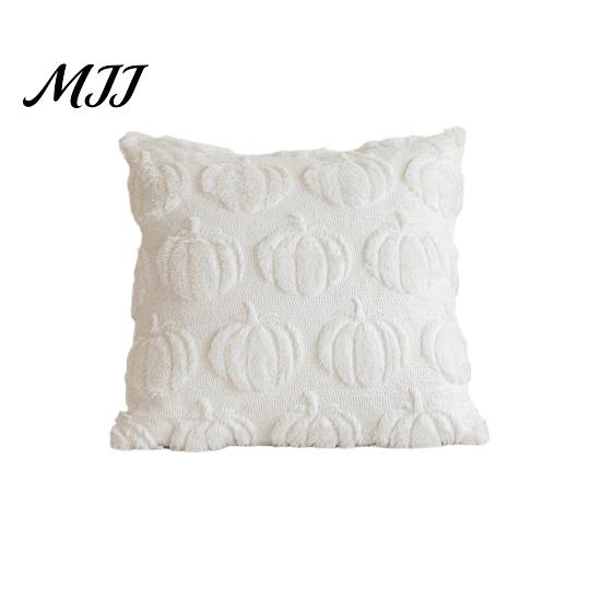 Fall Decor Pillow Case Pumpkin Pattern Pillowcase Solid Color Hide Zipper Soft Wool Pillowcases Velvet Halloween Cushion Cover Home Durable