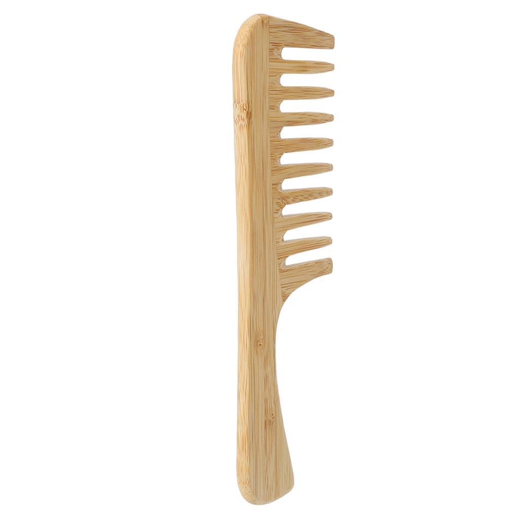 Bamboo Wide Tooth Comb with Handle Large Tooth Anti Static Curly Hair Shampoo Detangling Hair Comb