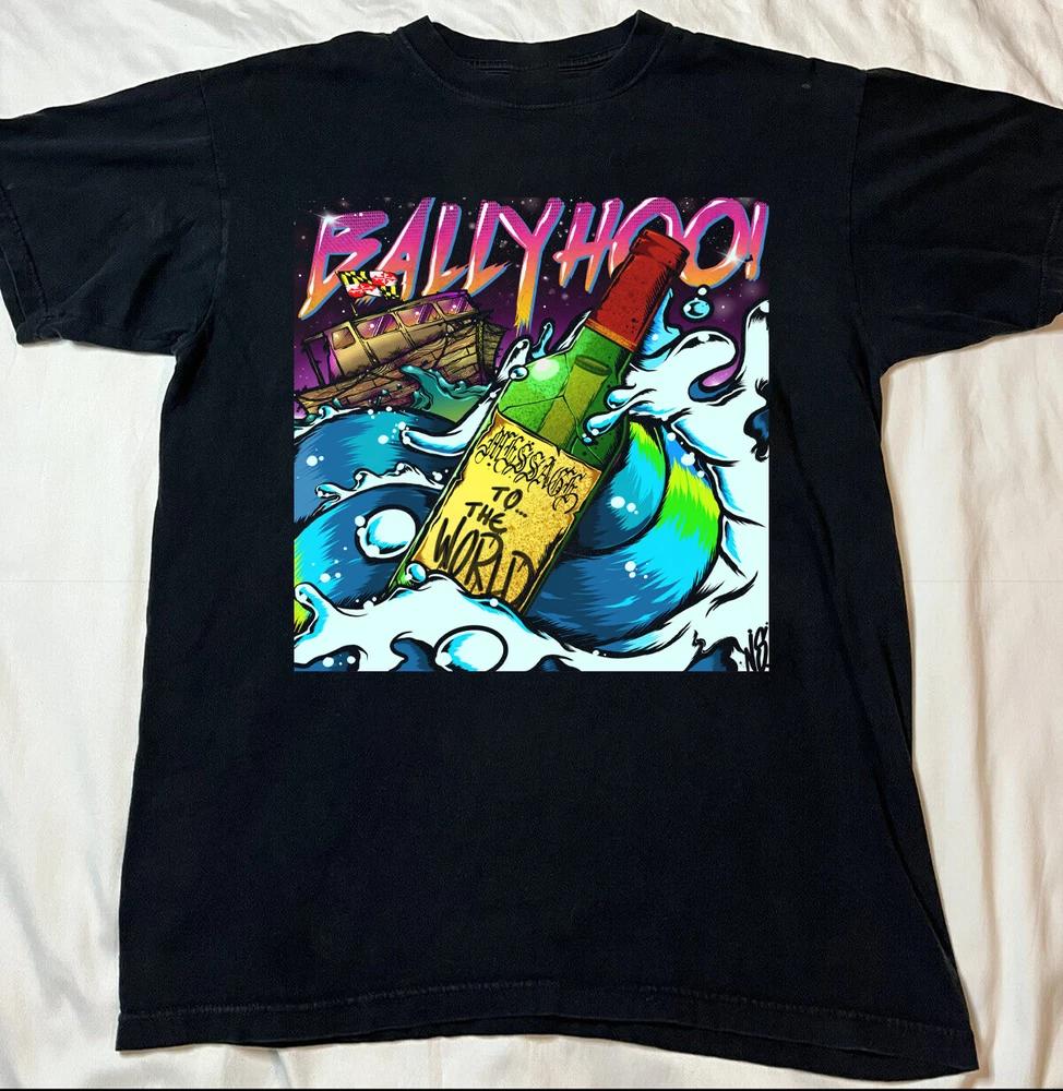 Message To The World Ballyhoo Black Cotton Shirt S5xl Cl89 S