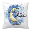 Office Sofa Car Cushion Cover Luxury Home Decoration Pillow Cover Valentine's Day English Letters Moon Pattern