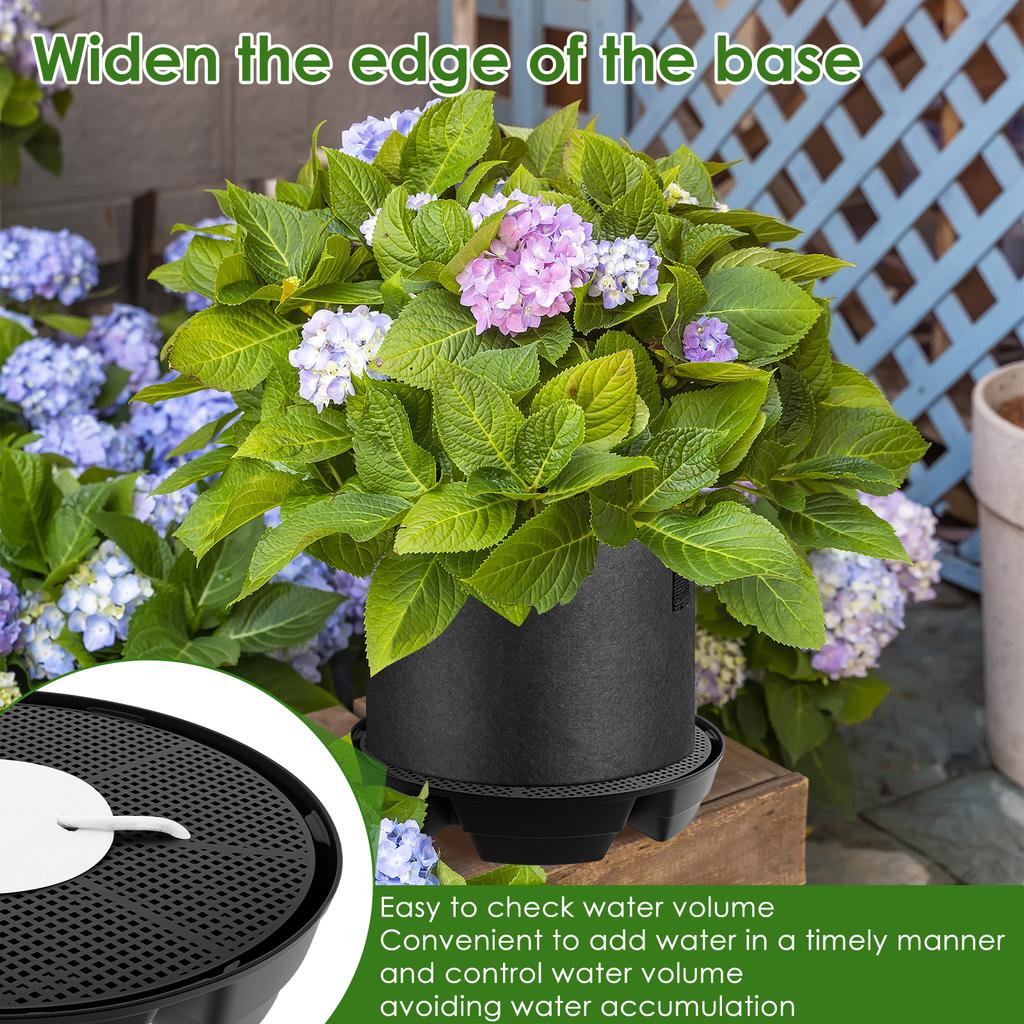 4Pcs Flower Pot Base 2.8L Capacity Self Watering Plant Saucer with Mesh Holes Plant Water Catcher Drip Tray Garden Accessories