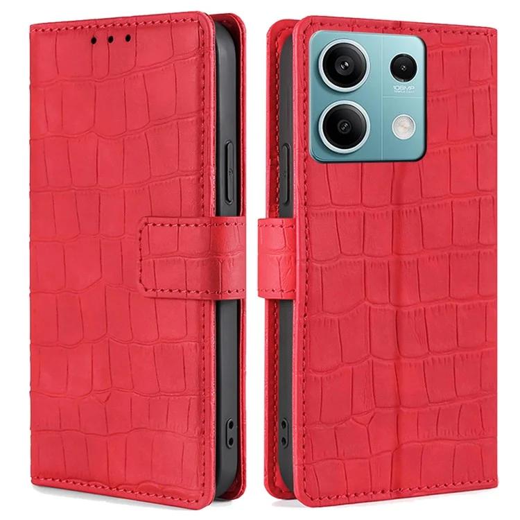 

Для Xiaomi Redmi Note 13 4G PU кожаный чехол-кошелек с крокодиловой текстурой