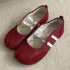 Fashion Elegant Cross Strap Split Toe Flat Shoes 2025 Mary Jane Casual Soft Outside Low Heels Shoes Walking Slip On Loafers Lady Flats