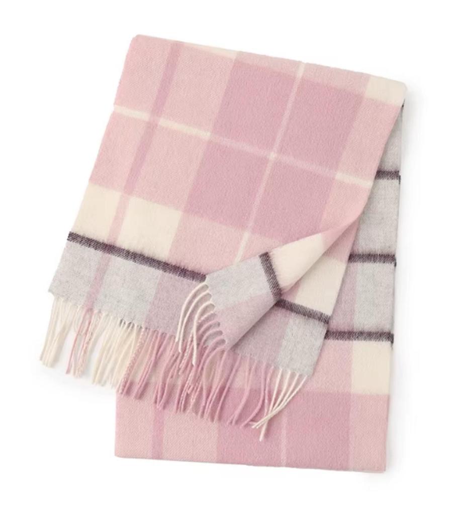 Hamilton Kilts Szalik Tartan z 100% Wełny Jagnięcej, Zimowa Stola z Długimi Frędzlami