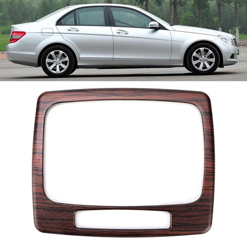 Bil Växelspakspanel Ram Trim Tillbehör Passar för Mercedes Benz C-klass W204 2007 2013 Furu Träådring