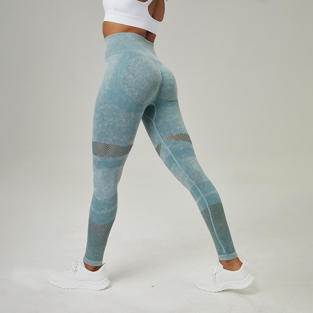 High-Waist Seamless Yoga Pants - European and American Style, Hip-Lifting, Frosted Finish, Women's Fitness Wear