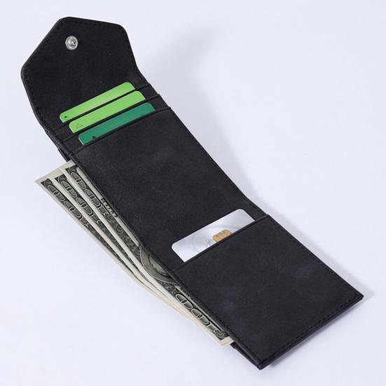 Yousheng Vertical Card Wallet Slim Card Holder Cash Wallet Snap Button Closure Retro Faux Leather Wallet Gift for Men