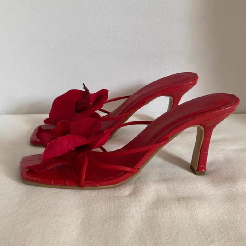 Fashion Women’s Fashion Floral Decor Summer Must-Have Chic High Heel Sandals - Stylish Multi-Color Footwear for Party & Casual Wear